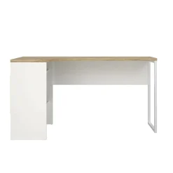 Scrivania Moire, 145x81 h77 cm, Bianco e Quercia<Dmora Best Sale