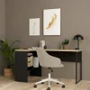 Scrivania Moire, 81x145 h77 cm, Nero e Rovere<Dmora Shop