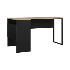 Scrivania Moire, 81x145 h77 cm, Nero e Rovere<Dmora Shop