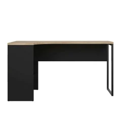 Scrivania Moire, 81x145 h77 cm, Nero e Rovere<Dmora Shop