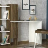 Scrivania Nanmadol, 90x45 h72 cm, Bianco e Noce<Dmora Outlet
