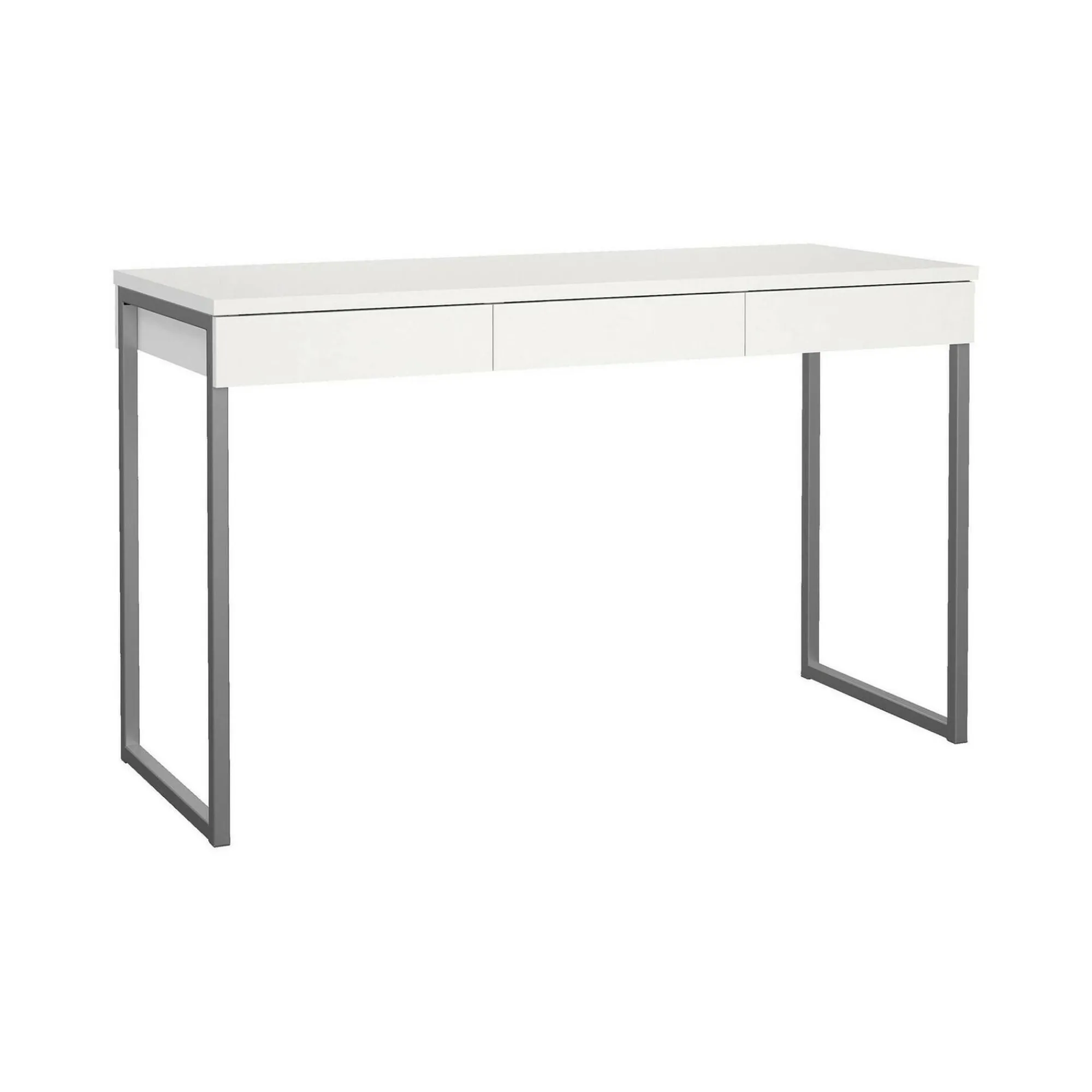 Scrivania Pascale, Scrittoio multiuso, Tavolo per ufficio porta PC, Piano di lavoro, 126x52 h77 cm, Bianco<Dmora Store