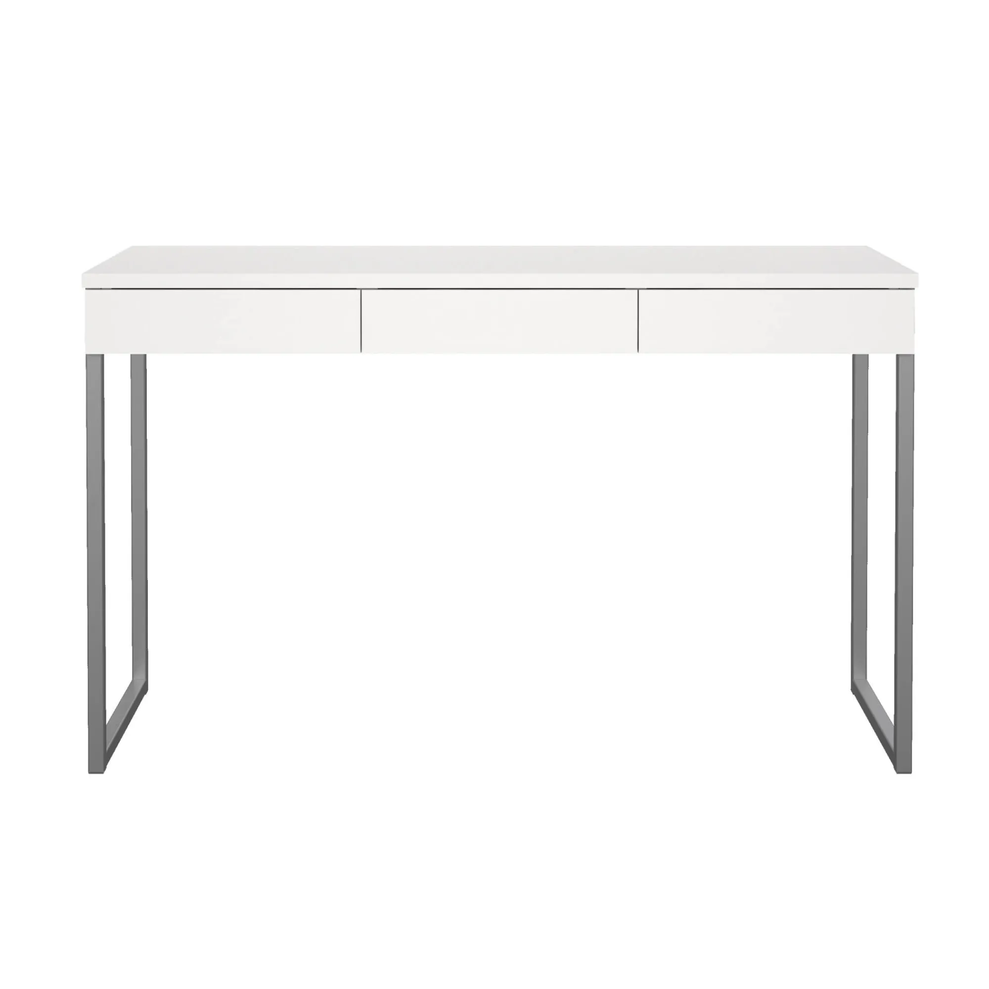 Scrivania Pascale, Scrittoio multiuso, Tavolo per ufficio porta PC, Piano di lavoro, 126x52 h77 cm, Bianco<Dmora Store