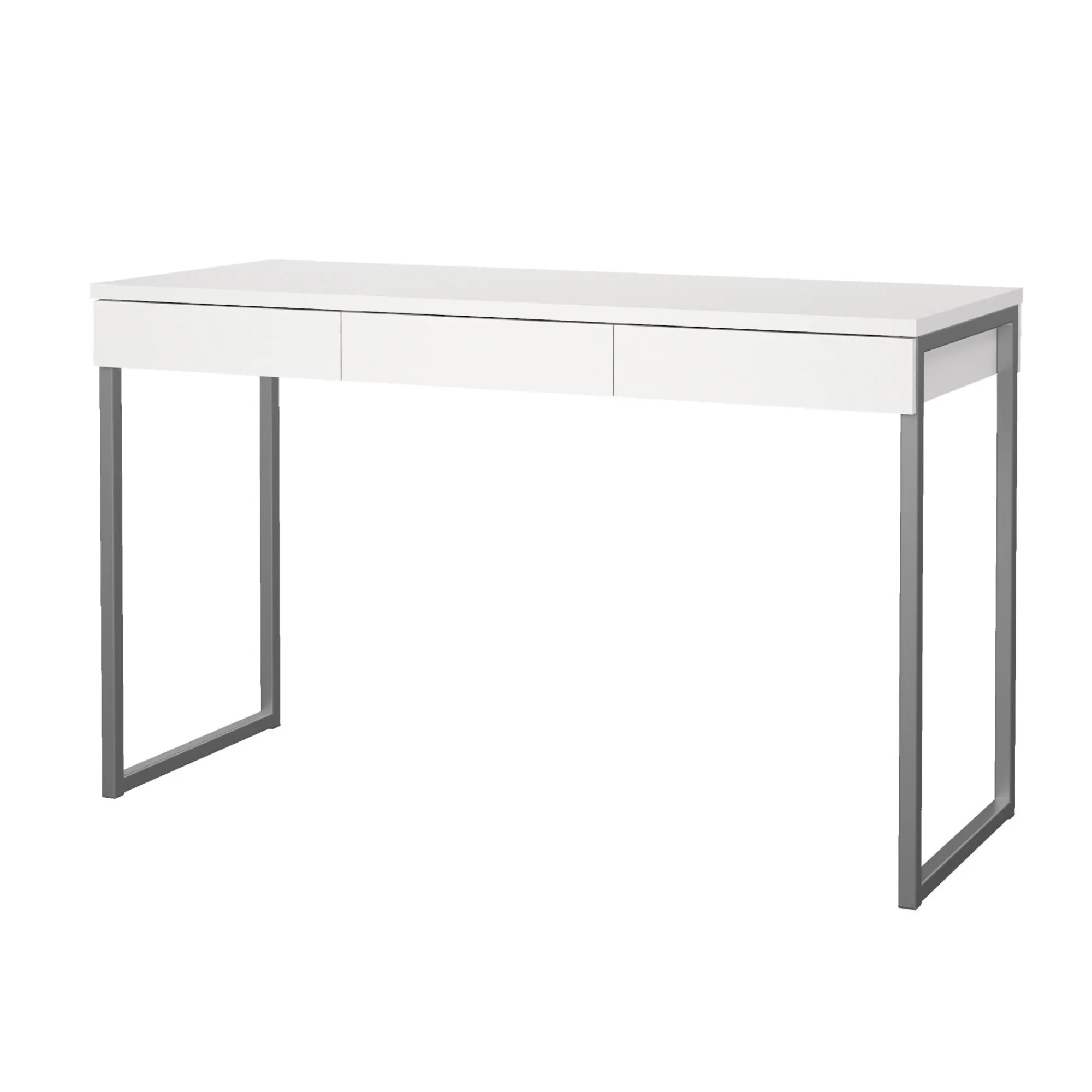 Scrivania Pascale, Scrittoio multiuso, Tavolo per ufficio porta PC, Piano di lavoro, 126x52 h77 cm, Bianco<Dmora Store