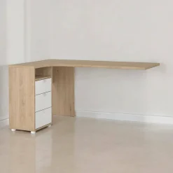 Scrivania Peipah, 100x150 h76 cm, Rovere e Bianco<Dmora Clearance