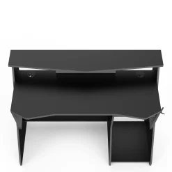 Scrivania Ripoli, 124x60 h90 cm, Grigio scuro e Nero<Dmora New