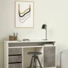 Scrivania Shanshan, 55x126 h76 cm, Bianco e Grigio<Dmora Best Sale