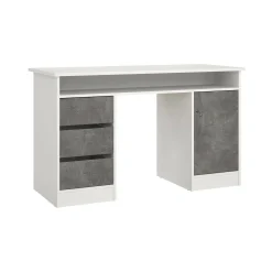 Scrivania Shanshan, 55x126 h76 cm, Bianco e Grigio<Dmora Best Sale
