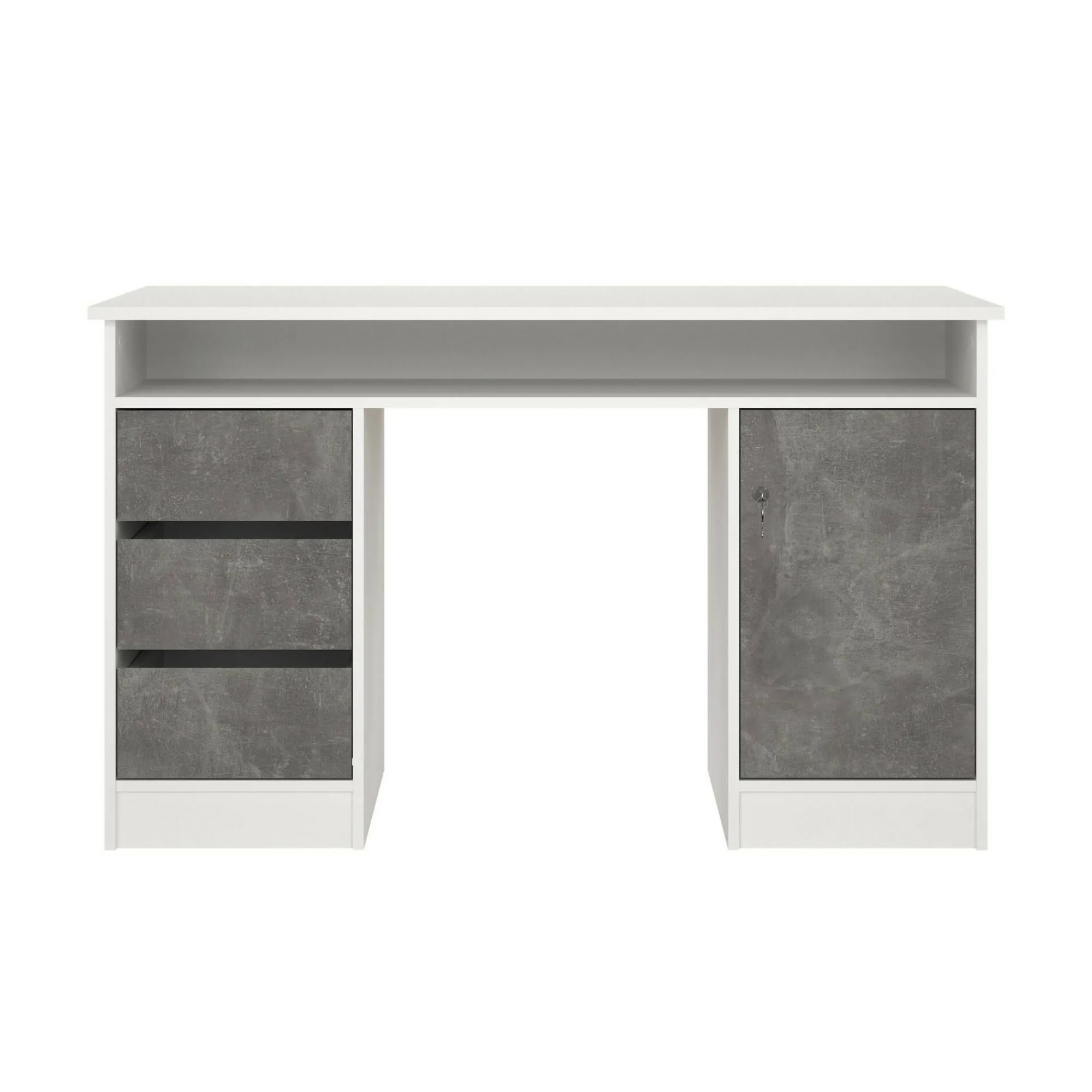 Scrivania Shanshan, 55x126 h76 cm, Bianco e Grigio<Dmora Best Sale