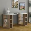Scrivania Sulpice, 140x60 h75 cm, Bianco e Quercia<Dmora Store