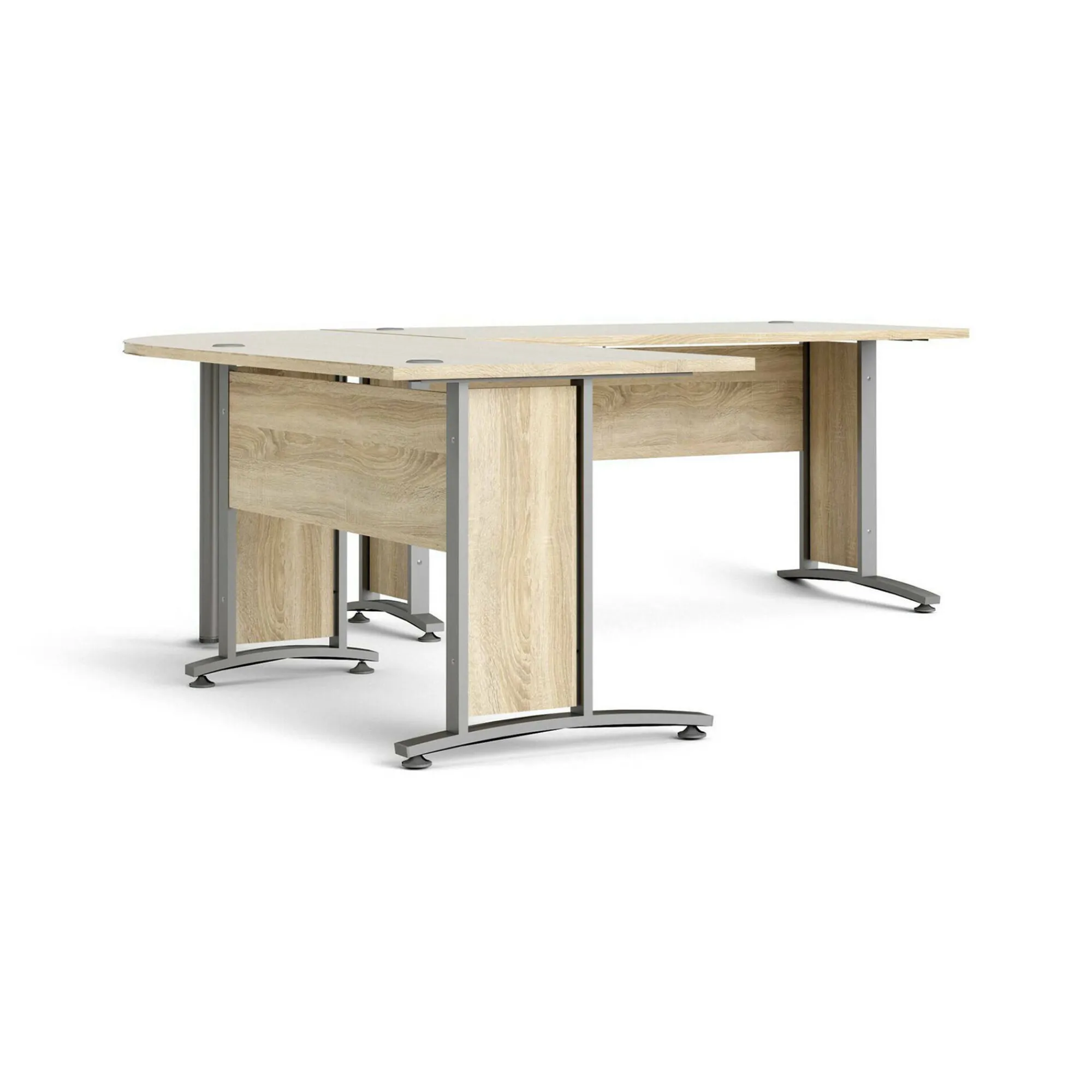 Scrivania Tanya, 200x230 h75 cm, Grigio e Quercia<Dmora Best Sale