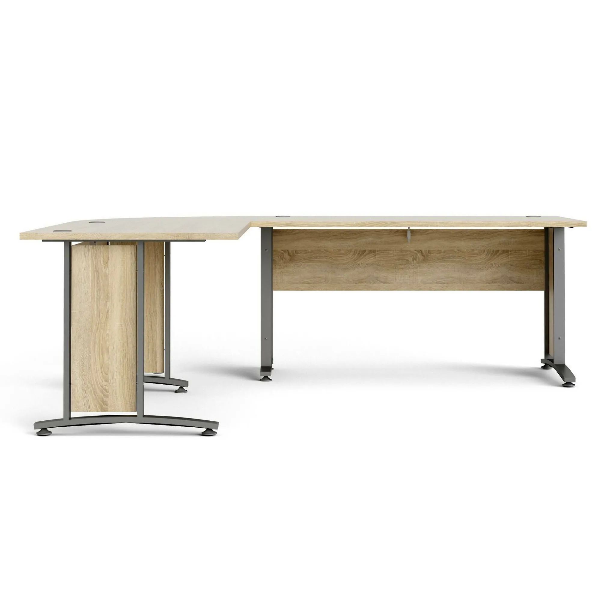 Scrivania Tanya, 200x230 h75 cm, Grigio e Quercia<Dmora Best Sale