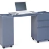 Scrivania/mobile allungabile con cassetti e contenitore in MDF laccato<Dmora Outlet
