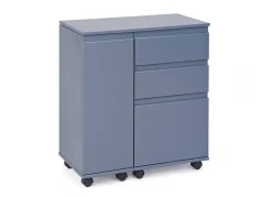 Scrivania/mobile allungabile con cassetti e contenitore in MDF laccato<Dmora Outlet