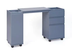 Scrivania/mobile allungabile con cassetti e contenitore in MDF laccato<Dmora Outlet