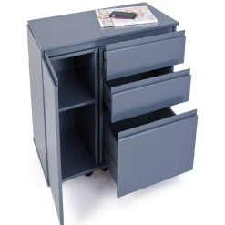 Scrivania/mobile allungabile con cassetti e contenitore in MDF laccato<Dmora Outlet