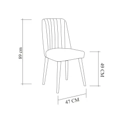 Sedia Champi, 47x46h89 cm, Noce e Antracite<Dmora Store