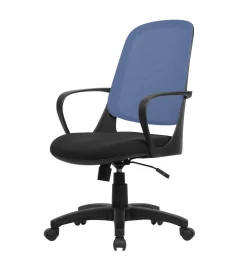 Sedia con ruote Arcola, 61x60h99/108 cm, Nero e Blu<Dmora Clearance