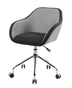 Sedia con ruote Bardello, 56x58h77/84 cm, Grigio e Nero<Dmora Store