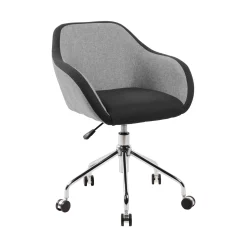 Sedia con ruote Bardello, 56x58h77/84 cm, Grigio e Nero<Dmora Store