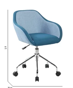 Sedia con ruote Bardello, 56x58h77/84 cm,<Dmora Best