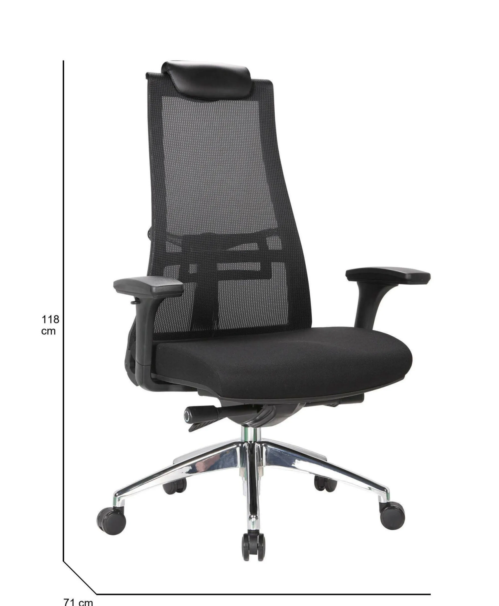 Sedia con ruote Bascape, 71x69h110/118 cm,<Dmora Sale