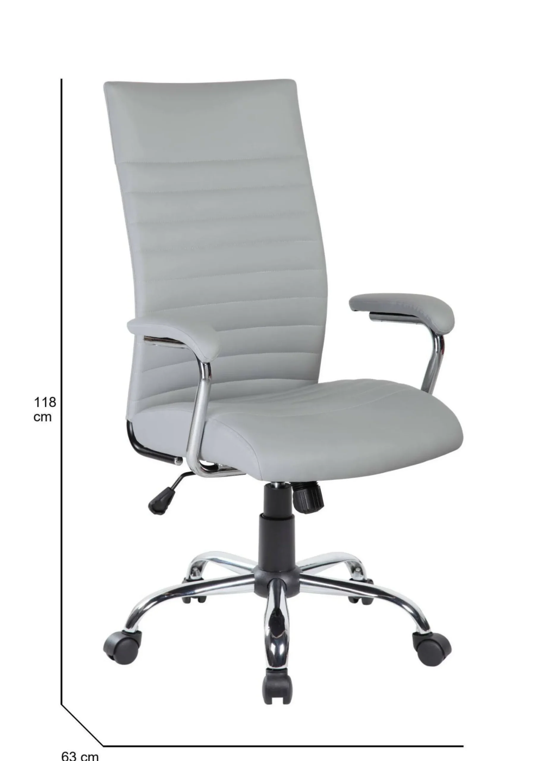 Sedia con ruote Basciano, 63x65h108/118 cm,<Dmora Clearance