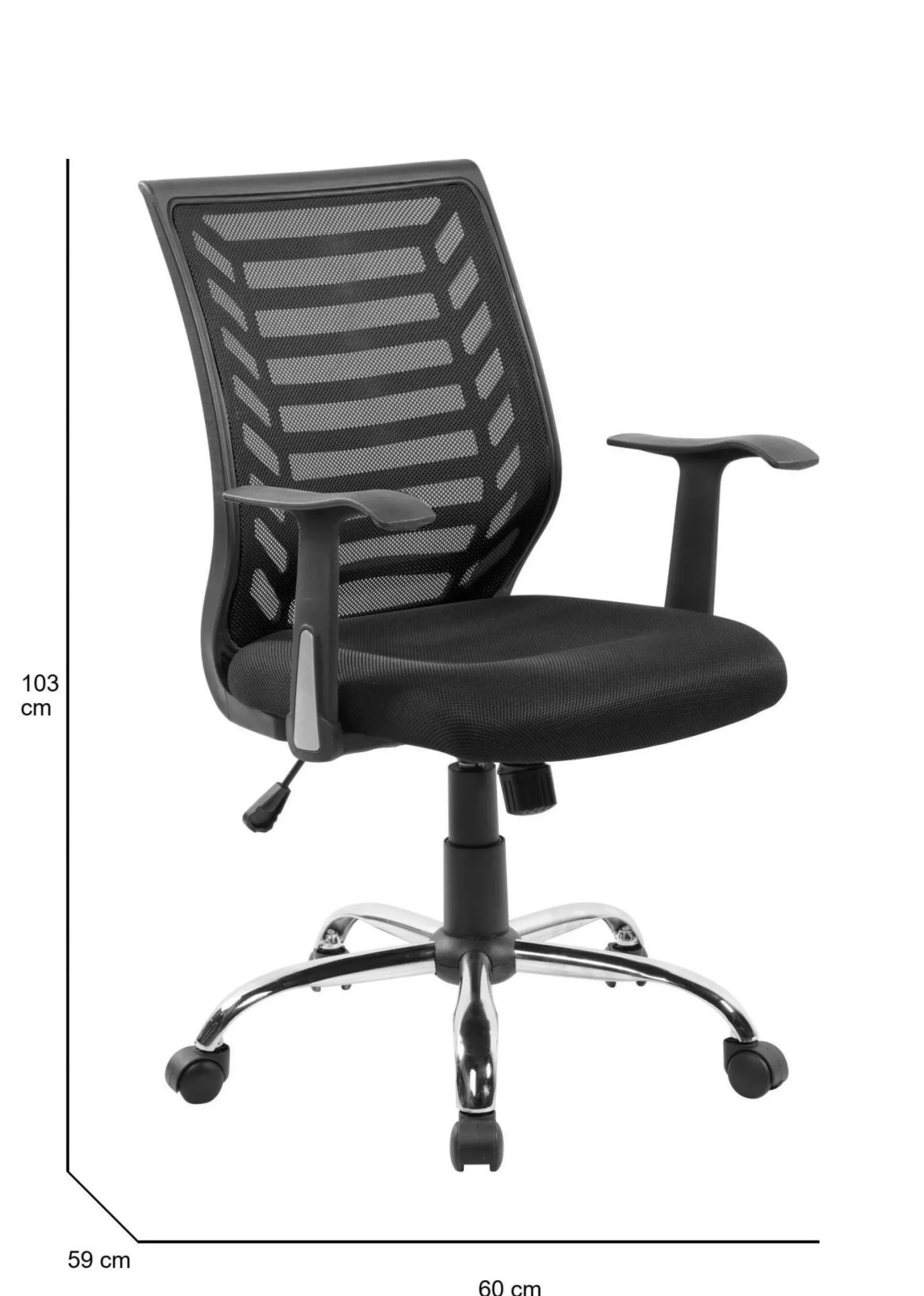 Sedia con ruote Camaleonte, 59x60h93/103 cm,<Dmora New