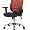 Sedia con ruote Daaro, 60x54h90/98 cm, Nero e Rosso<Dmora Outlet