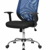 Sedia con ruote Daaro, 60x54h90/98 cm, Nero e Blu<Dmora Shop