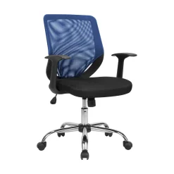 Sedia con ruote Daaro, 60x54h90/98 cm, Nero e Blu<Dmora Shop