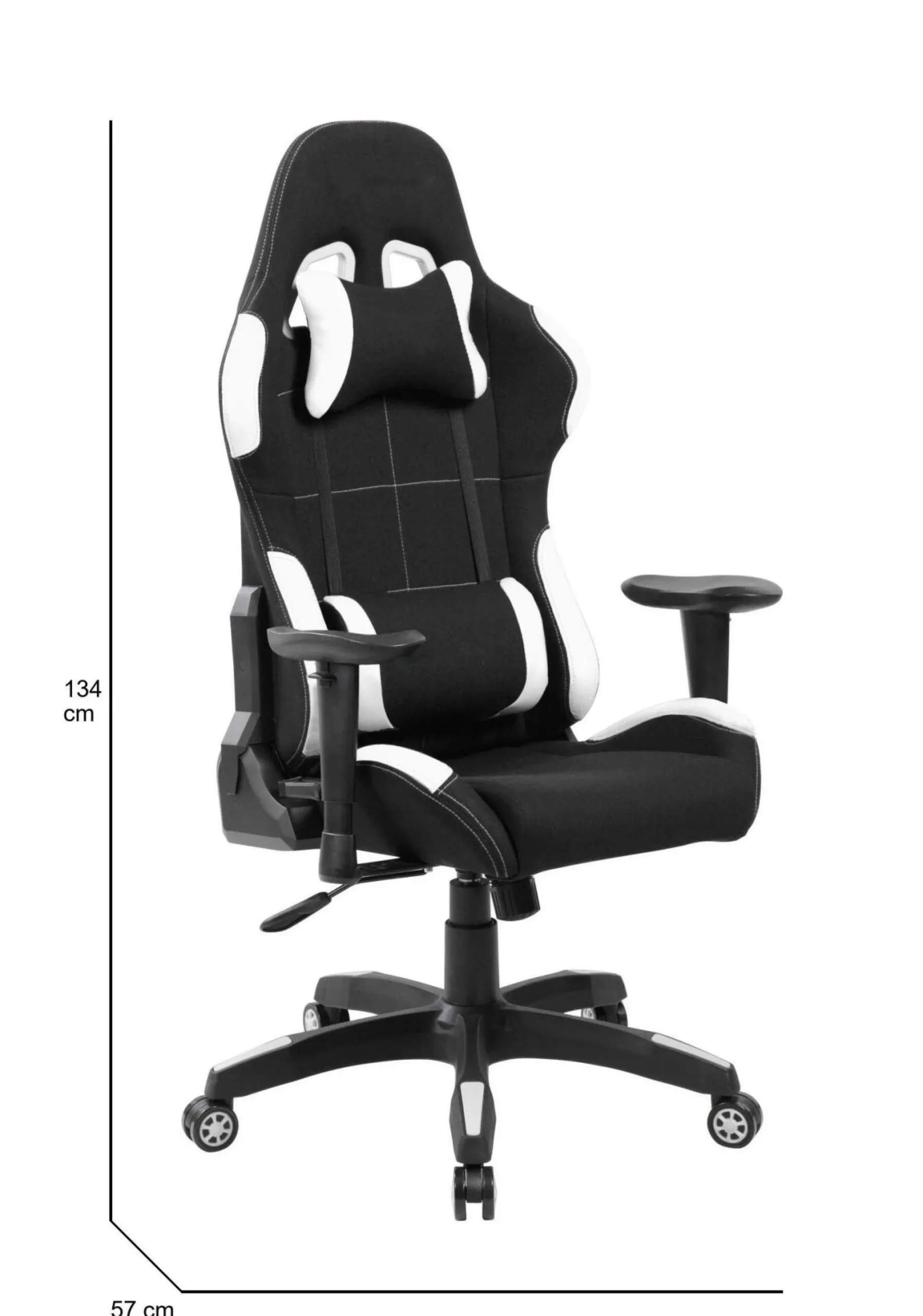 Sedia con ruote Daren, 57x72h124/134 cm, Nero e Bianco<Dmora Cheap