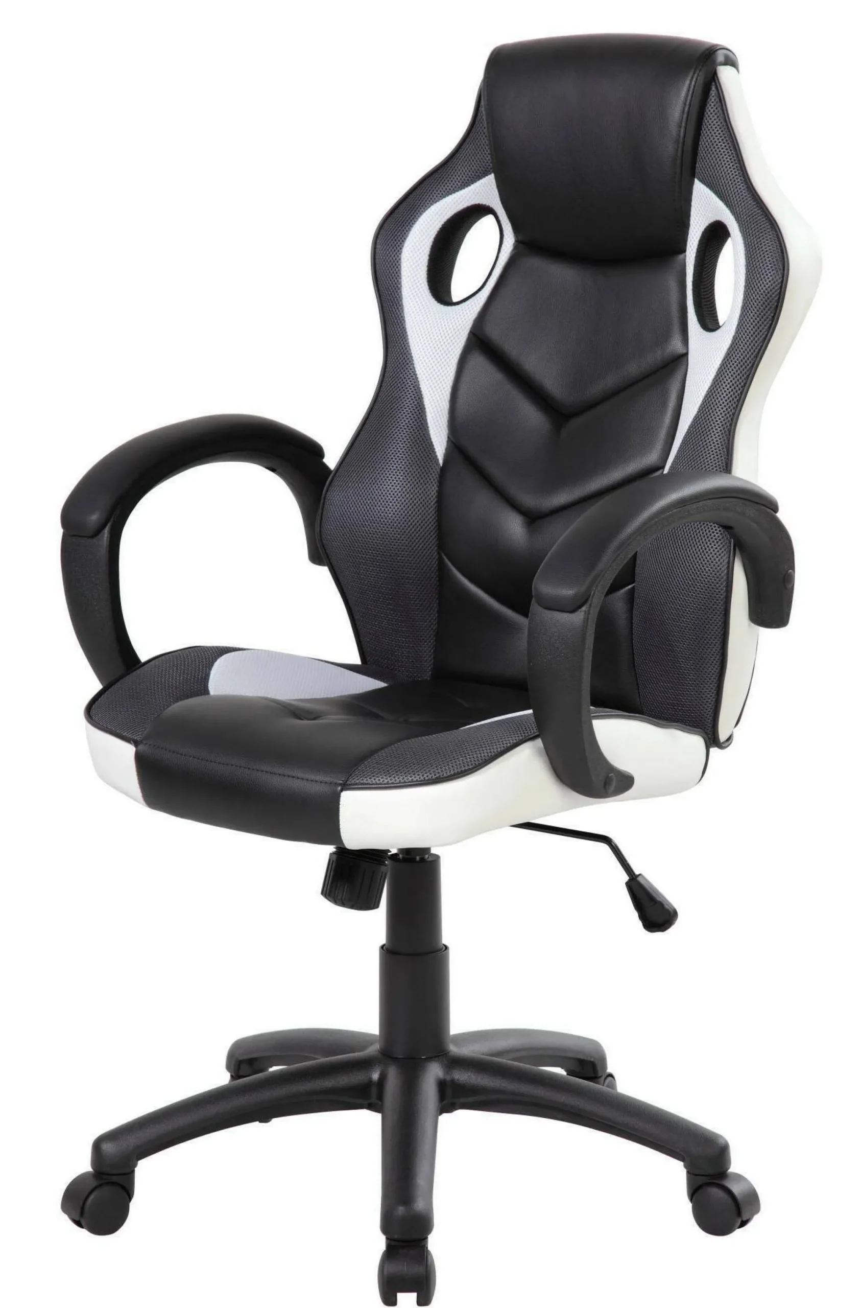 Sedia con ruote Darlanc, 66x61h104/114 cm, Nero e Bianco<Dmora Best Sale