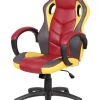 Sedia con ruote Darlanc, 66x61h104/114 cm, Rosso e Giallo<Dmora Store
