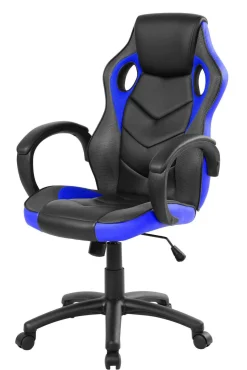 Sedia con ruote Darlanc, 66x61h104/114 cm, Nero e Blu<Dmora Best