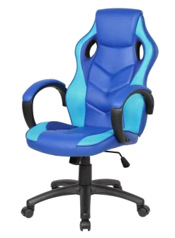 Sedia con ruote Darlanc, 66x61h104/114 cm, Blu e Azzurro<Dmora Cheap