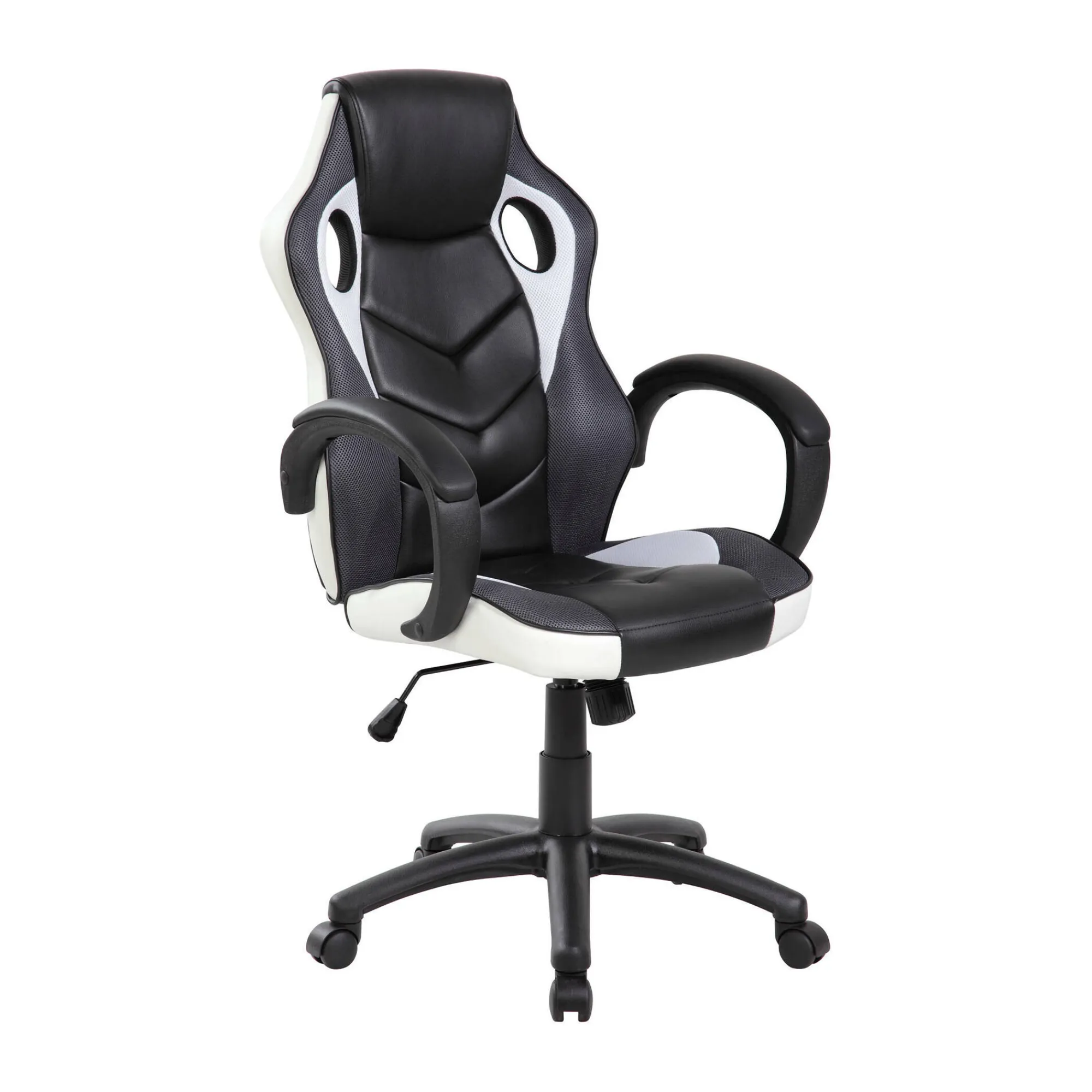 Sedia con ruote Darlanc, 66x61h104/114 cm, Nero e Bianco<Dmora Best Sale