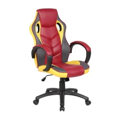 Sedia con ruote Darlanc, 66x61h104/114 cm, Rosso e Giallo<Dmora Store