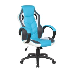 Sedia con ruote Darlanc, 66x61h104/114 cm, Azzurro e Bianco<Dmora Outlet