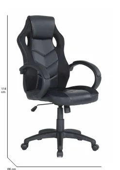 Sedia con ruote Darlanc, 66x61h104/114 cm,<Dmora Sale