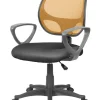 Sedia con ruote Ddjidj, 56x57h88/100 cm, Nero e Arancione<Dmora New