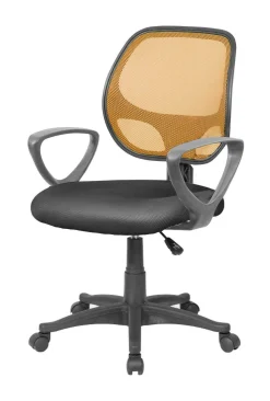 Sedia con ruote Ddjidj, 56x57h88/100 cm, Nero e Arancione<Dmora New