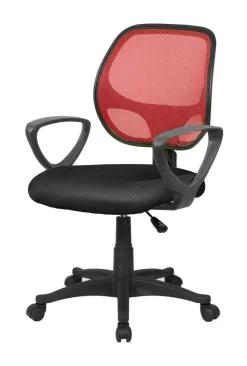 Sedia con ruote Ddjidj, 56x57h88/100 cm, Nero e Rosso<Dmora Online