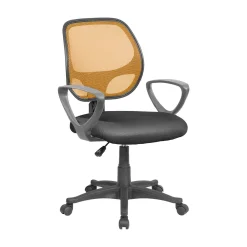 Sedia con ruote Ddjidj, 56x57h88/100 cm, Nero e Arancione<Dmora New