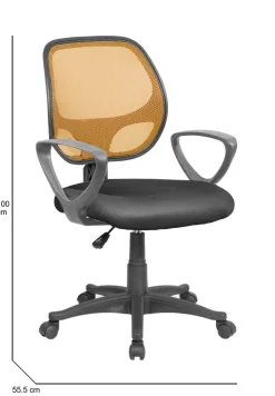 Sedia con ruote Ddjidj, 56x57h88/100 cm, Nero e Arancione<Dmora New