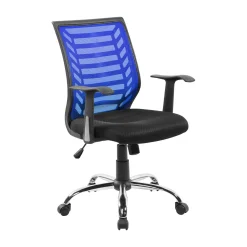 Sedia con ruote Dfann, 59x60h93/103 cm, Nero e Blu<Dmora Flash Sale