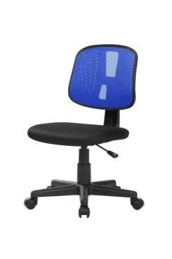 Sedia con ruote Dlazeti, 49x43h81/93 cm, Nero e Blu<Dmora Cheap