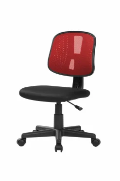 Sedia con ruote Dlazeti, 49x43h81/93 cm, Nero e Rosso<Dmora Online