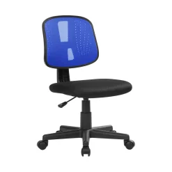 Sedia con ruote Dlazeti, 49x43h81/93 cm, Nero e Blu<Dmora Cheap