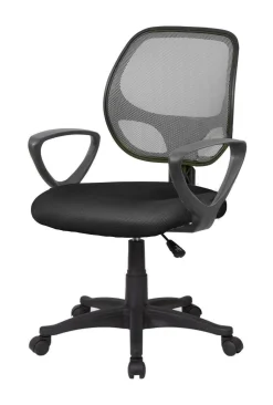 Sedia con ruote Filiberta, 56x57h88/100 cm, Nero e Grigio<Dmora Discount